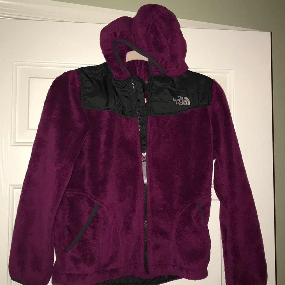 North Face raspberry fleece zip